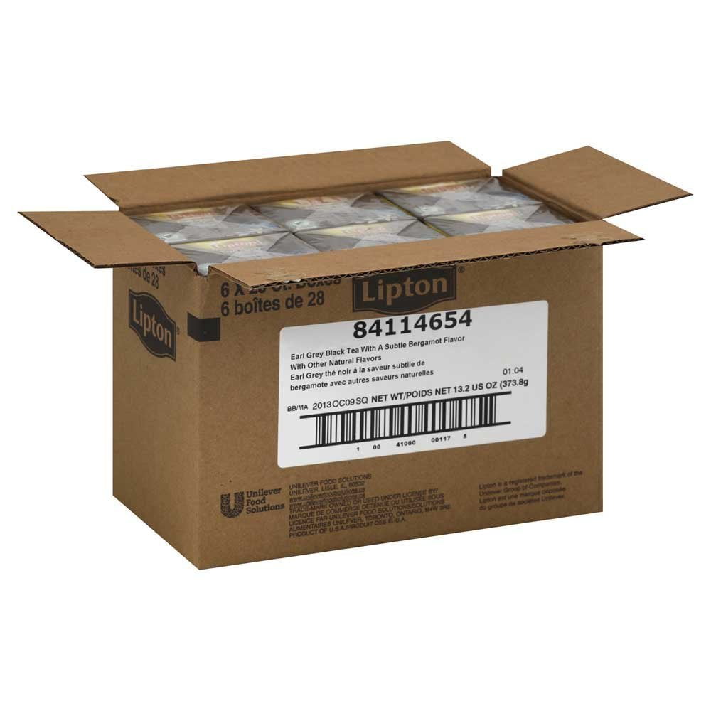 (Price/CASE)Lipton Earl Grey Hot Tea Bags 28 Ct - 6 Per Case