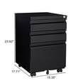 thumbnail image 4 of 3-Drawer Mobile Filing Cabinet with Lock, Office Storage Filing Cabinet, 4 of 6