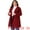 Dark Red, variant on Women's Plus Size Turn Down Collar Double Breasted A Line Coat 4X Light Brown