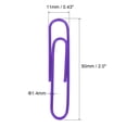 thumbnail image 2 of Uxcell Paper Clips 2 Inch Vinyl Coated with Box for Office Home Purple Count 200, 2 of 6