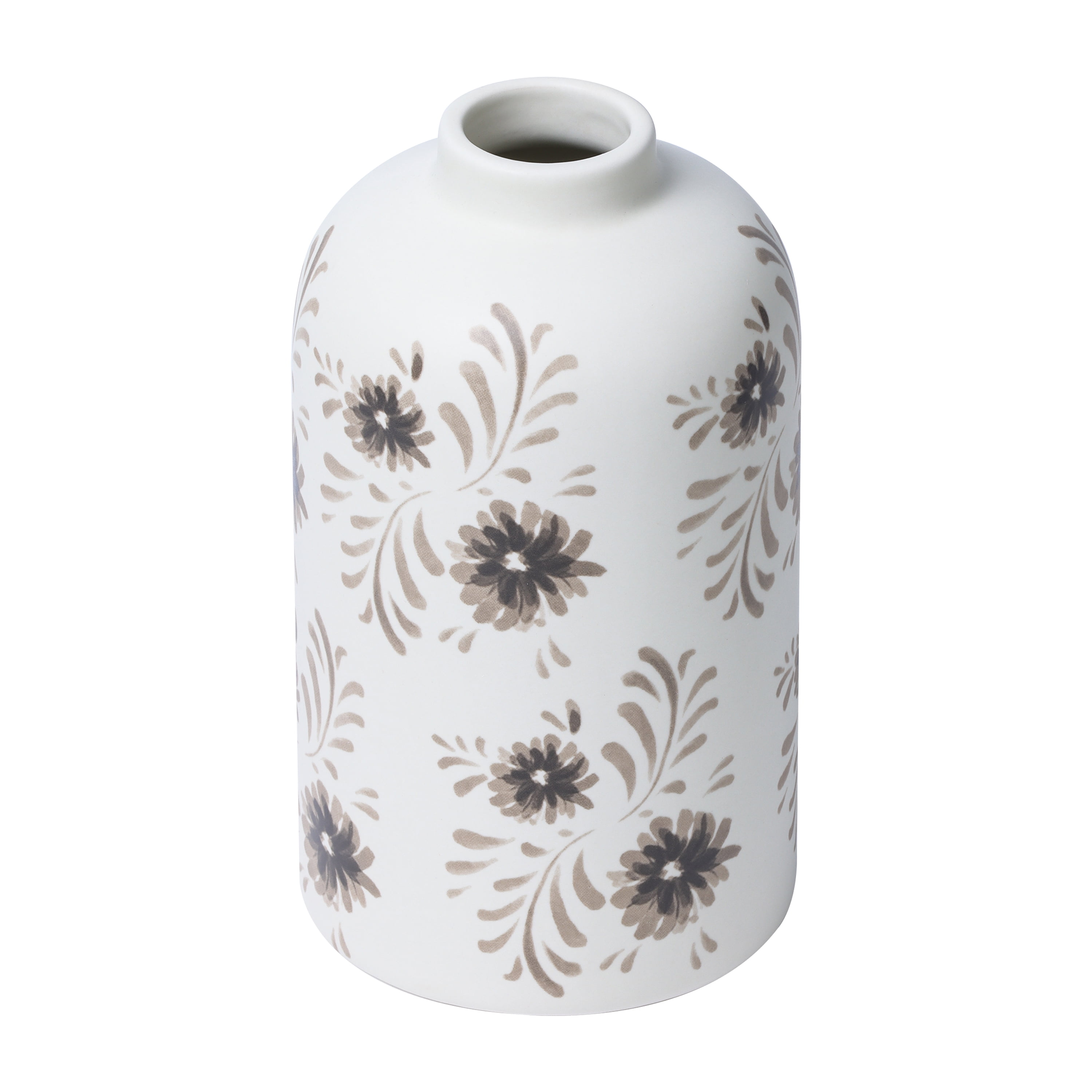 Mainstays By Becky G. & Alejandra Tall 7.6" White Flower Decorative Ceramic Vase