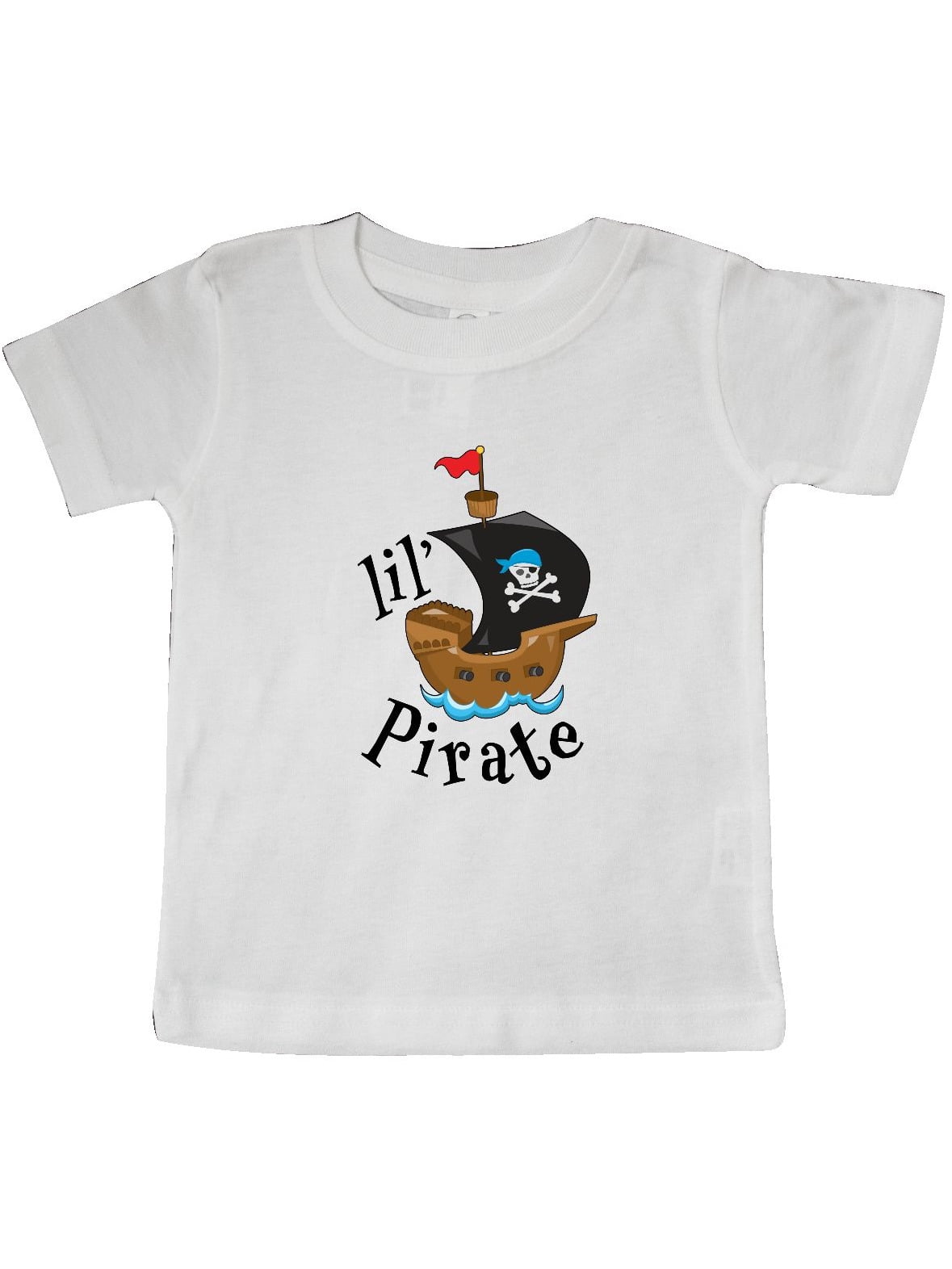 Lil' Pirate pirate ship, blue bandana Baby T-Shirt ...