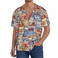 thumbnail image 1 of Balery Set Of Travel Vintage Camisa Casual de Manga Corta con Botones para Hombre, Texturizada, Estilo Cubano, para Playa, Verano-Large, 1 of 5