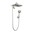 thumbnail image 2 of Cobbe Adjustable 12" Rectangular High Pressure Dual Shower Head with 8-Spray Handheld Shower, Brushed Nickel, 2 of 12