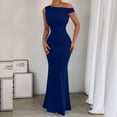 thumbnail image 6 of Nxznwn Women's One Shoulder Mermaid Maxi Dresses Ruched Bodycon Formal Evening Gown Elegant Wedding Guest Cocktail Party Long Dress, 6 of 8