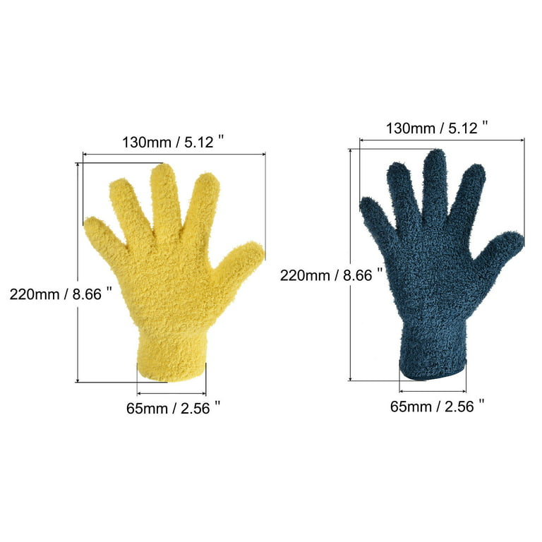 Unique Bargains Dusting Cleaning Gloves Microfiber Mittens Set Green