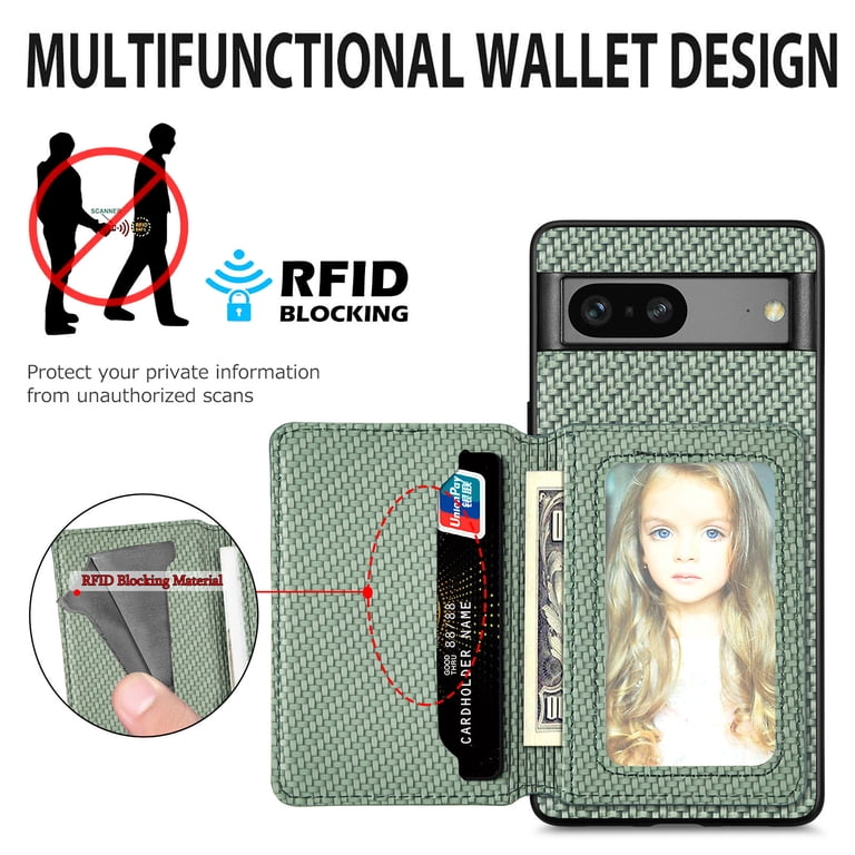ELEHOLD For Google Pixel 8 Pro Wallet Case With RFID Blocking Card Holder Pixel 8 Pro Case Wallet Wristlet Strap Durable Pu Leather Magnetic Flip Folio Shockp