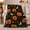 Bat Pumpkin Night, variant on Playful Black Cats Pumpkins Halloween Pattern, Playful Pet Portrait Pattern, Warm Flannel Blanket for Living Room and Bedroom, Cat Lovers Halloween Gift, Pet Lover Home Decor