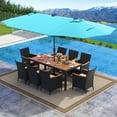 thumbnail image 4 of Gymax 11 PCS Patio Dining Set w/ 15ft Double-Sided Patio Umbrella (Base Included) Beige, 4 of 6