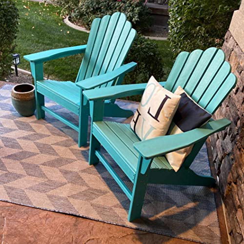 Red Ehomexpert Classic Outdoor Adirondack Chair for Garden Porch Patio Deck Backyard Weather Resistant Accent Furniture
