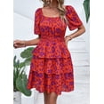 thumbnail image 4 of Vestido PRETTYGARDEN 2025 Floral de Verano con Escote Cuadrado Talla L Grande, 4 of 7