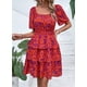 thumbnail image 4 of Vestido PRETTYGARDEN 2025 Floral de Verano Naranja y Púrpura - M, 4 of 7