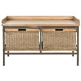 thumbnail image 3 of Safavieh Noah Rustic 2 Drawer Wooden Storage Bench, 3 of 6
