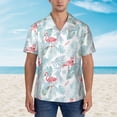 thumbnail image 2 of Sikiie Tropical Flamingo Print Men's Hawaiian Shirt, Summer Beach Button Pocket Short Sleeve T-Shirt,XX-Large, 2 of 7