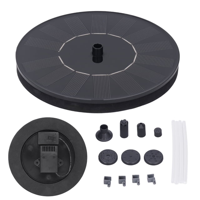 Fuente Solar, ABS Solar Negro De La Fuente Que Flota 7V 1.4W Para El Tanque De Pescados Para La Decoración Del Jardín Ccdes Otros