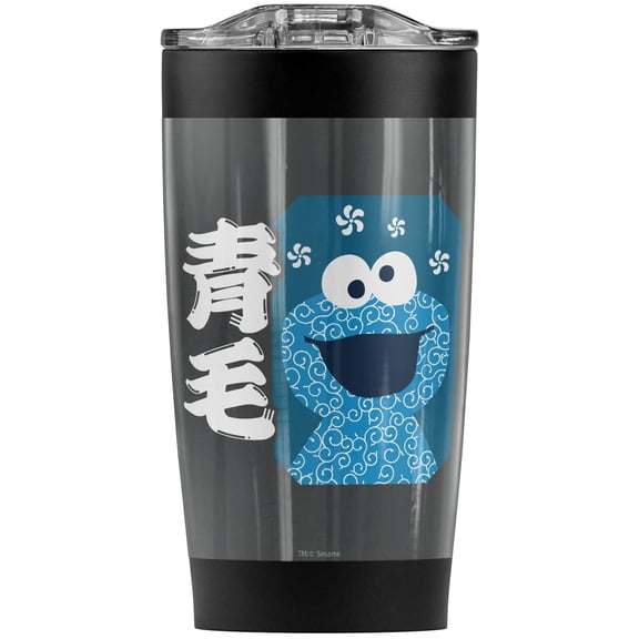 Sesame Street/Cookie Monster Fill Stainless Steel Tumbler 20 oz Coffee Travel Mug/Cup, Vacuum Insulated & Double Wall with Leakproof Sliding Lid | Great for Hot Drinks and Cold Beverages