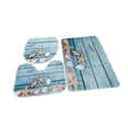 thumbnail image 1 of Juego de 3 alfombras de baño con forma de U, antideslizantes, peludas, lavables a máquina. Estrella de mar, 1 of 9