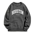 thumbnail image 3 of Houston Texas Sweatshirts for Women 2025 Long Sleeve Crewneck Graphic Sweatshirt Pullover Tops Streetwear, 3 of 6