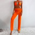 thumbnail image 3 of ENJOYW 3Pcs/Set Licol Dos Lacets Bikini Pantalons Ensemble Réglable Bretelles de Couleur Unie String Perspective Pantalon 3pcs Ensemble pour, 3 of 7