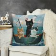 thumbnail image 2 of Funny Cats Throw Pillow Cover The Two Brave Cats are Drifting in The Steel Linen Decorative Pillow Case Home Sofa Decor Pillow Cover, 2 of 5