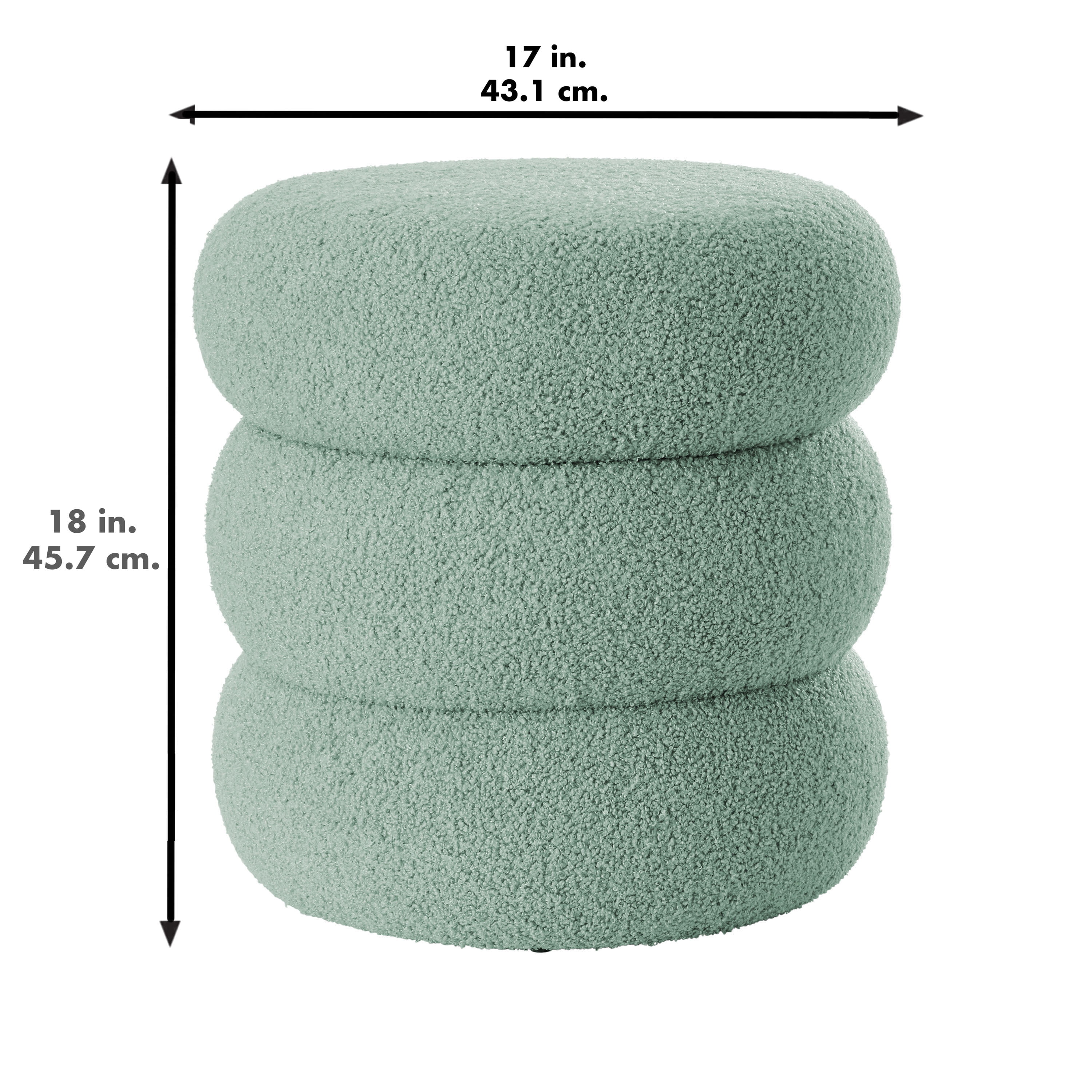 Mainstays Boucle Cloud Storage Ottoman, Sage