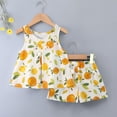 thumbnail image 2 of Toddler Baby Girl Summer Clothes Tank Top with flower and Boho Shorts Cute Daily Outfits Set Girls Summer Set 1-8 Years,7-8 Years, 2 of 3