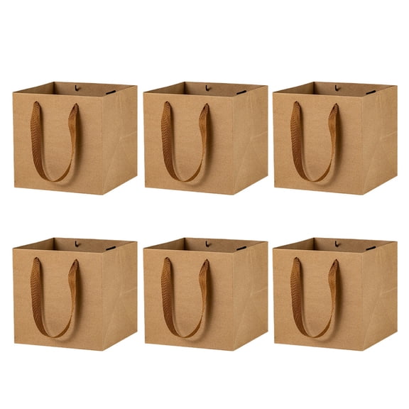 FONDOTIN Brown Kraft Paper Bags - , Recyclable for Garden, Bakery, Cake Shop, Grocery, and Everyday Use