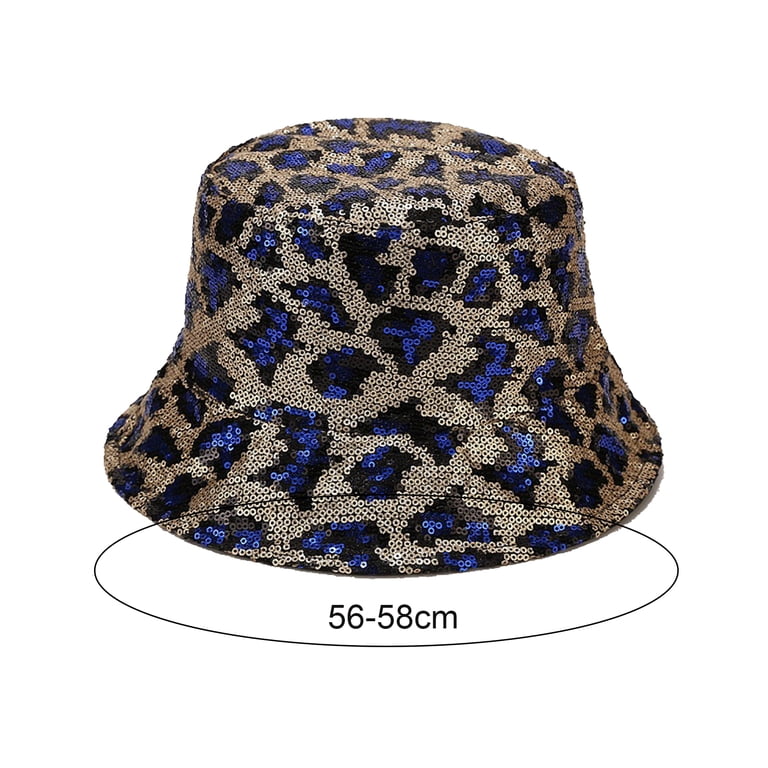 Sequined Leopard Bucket Hat Reversible Leopard Bucket Hats Women Fashion Cheetah Floppy  main image 2