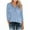 #01 Blue, variant on 3/4 Length Sleeve Blouses for Womens Fall Tops Cotton Dressy Button V Neck Henley Shirt Casual Raglan Shirts Solid Color Tunic Top Pullover #01 Black XL