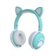 thumbnail image 1 of Methold Auriculares Bluetooth que brillan intensamente lindo LED oreja de gato pata niñas regalo niños auriculares inalámbricos estéreo HIFI bajo Cables de audio/vídeo Verde en caja, 1 of 6