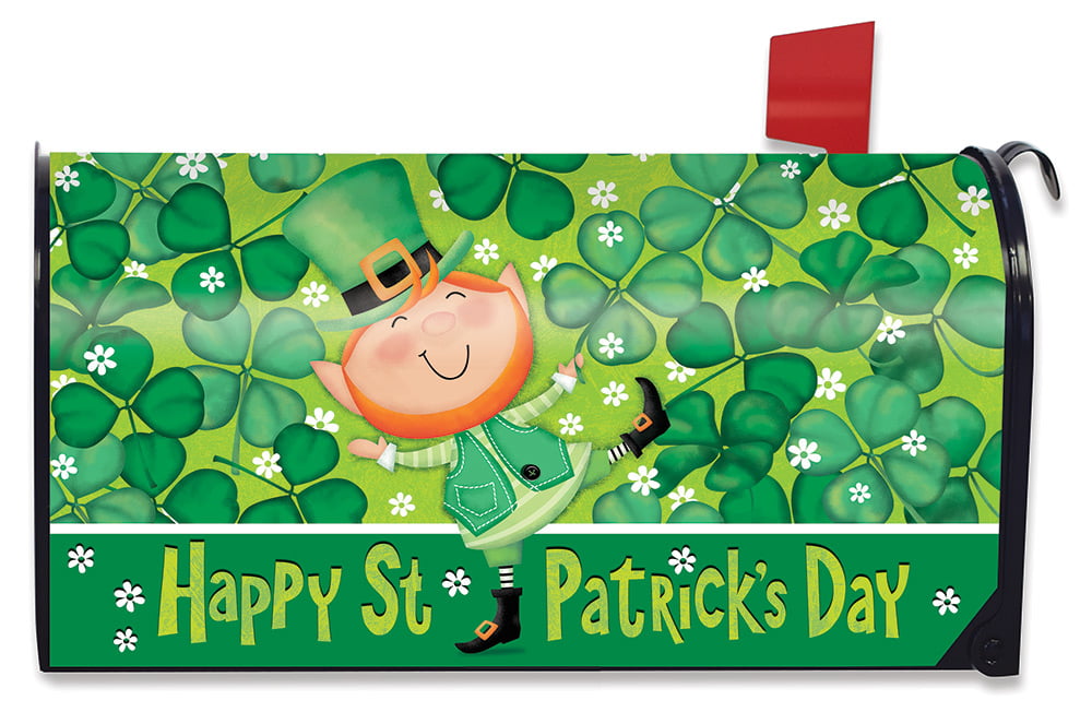 Wamika Patrick Day Green Shamrock Clover Leaf Lucky Irish Mailbox Covers Standard Size Happy St Patricks Day Rainbow Gold Coin Pot Magnetic Mail Wraps Cover Letter Post Box 21 Lx 18 W MMstyle 