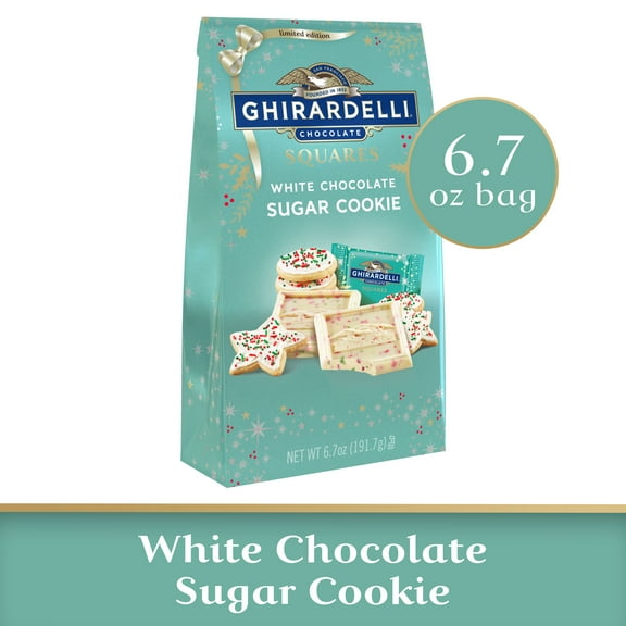 Ghirardelli White Chocolate Sugar Cookie Squares, 6.7 oz Bag