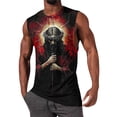 thumbnail image 2 of LODIENY Cool Tank Tops for Men Workout Muscle Novelty Funny 3D Cross Pattern Printed Loose Fit Summer Casual Mens Sleeveless Athletic Workout Tee Shirts Gray S, 2 of 5