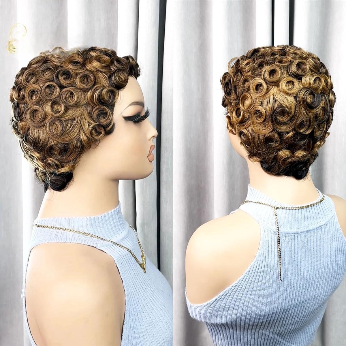 Natural Black Layered Pixie Wig Human Hair for Black Women Short Human Hair Lightweight Glueless Pixie Cut Wigs