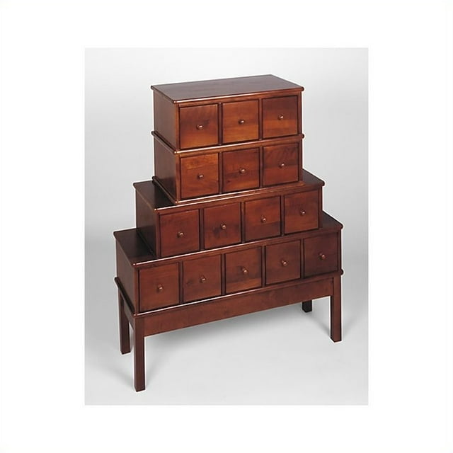 Leslie Dame 15-Drawer CD DVD Storage Cabinet in Walnut
