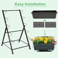 thumbnail image 5 of Vertical Raised Garden Bed Planter Box,5 Tiers Vertical Garden Planter with Drainage System & 4 Hooks for Herb Vegetables Flowers, Brick Black, 5 of 7