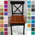 thumbnail image 3 of My Infinity Store 16" Plush Square Tufted Chair Pad/Cushions Tie-Backs (Cinnamon/Rust, 4 Piece), 3 of 5