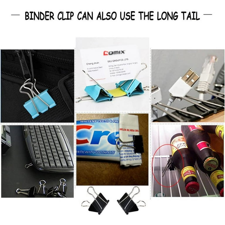 Rubex+Binder+Clips+Black+Large+Binder+Clips+Jumbo+Binder+Clips+1.6+Inch+Paper  for sale online