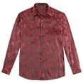 thumbnail image 4 of AZoiNM Men's Print Patchwork Casual Shirt Slim Fit Long Sleeve No Pocket, 4 of 10