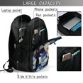 thumbnail image 4 of Honeii Abstract Blue Squares for Travel Laptop Backpack, Business Laptops Backpack with USB Charging Port, College High School Computer Bag for Men Women, 4 of 7