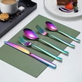 thumbnail image 2 of Just Houseware Rainbow Silverware Set 20 Pieces, Stainless Steel Flatware Set, Titanium Plating Cutlery Set, Knives Forks Spoons Service for 4, 2 of 8