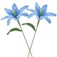 thumbnail image 1 of Paquete de 2 Flores de Ganchillo, Lirio de Lana Artificial Tejido a Mano, Flores Tejidas [Azul], 1 of 6
