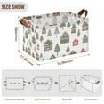 thumbnail image 7 of Yayeee Foldable Storage Basket for Shelves with Handles Set of 2 Waterproof Cloth Bins, Green Christmas House, 7 of 7