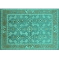 thumbnail image 1 of Ahgly Company Indoor Rectangle Oriental Turquoise Blue Industrial Area Rugs, 8' x 10', 1 of 4