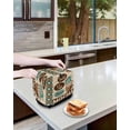 thumbnail image 3 of Teal Brown Retro Coffee Toaster Cover 2 Slice, Small Kitchen Appliance Covers, Farmhouse Vintage Art Watercolor Toaster Oven Cover with Loop, Bread Machine Cover Polyester Dust Cover Protection, 3 of 4
