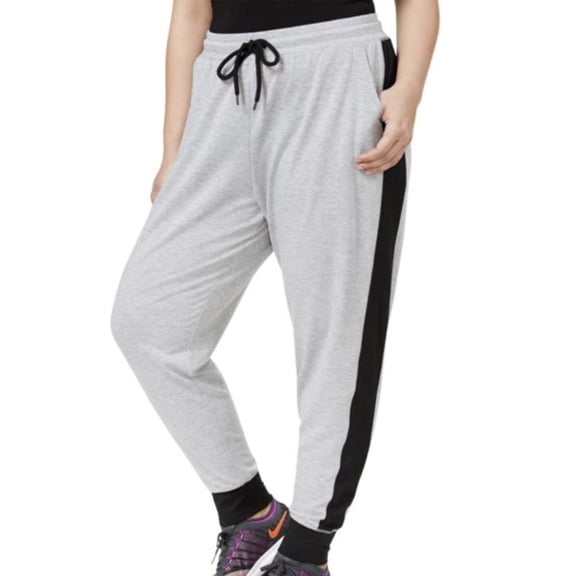 Material Girl Juniors Plus Size Striped Jogger Sweatpants