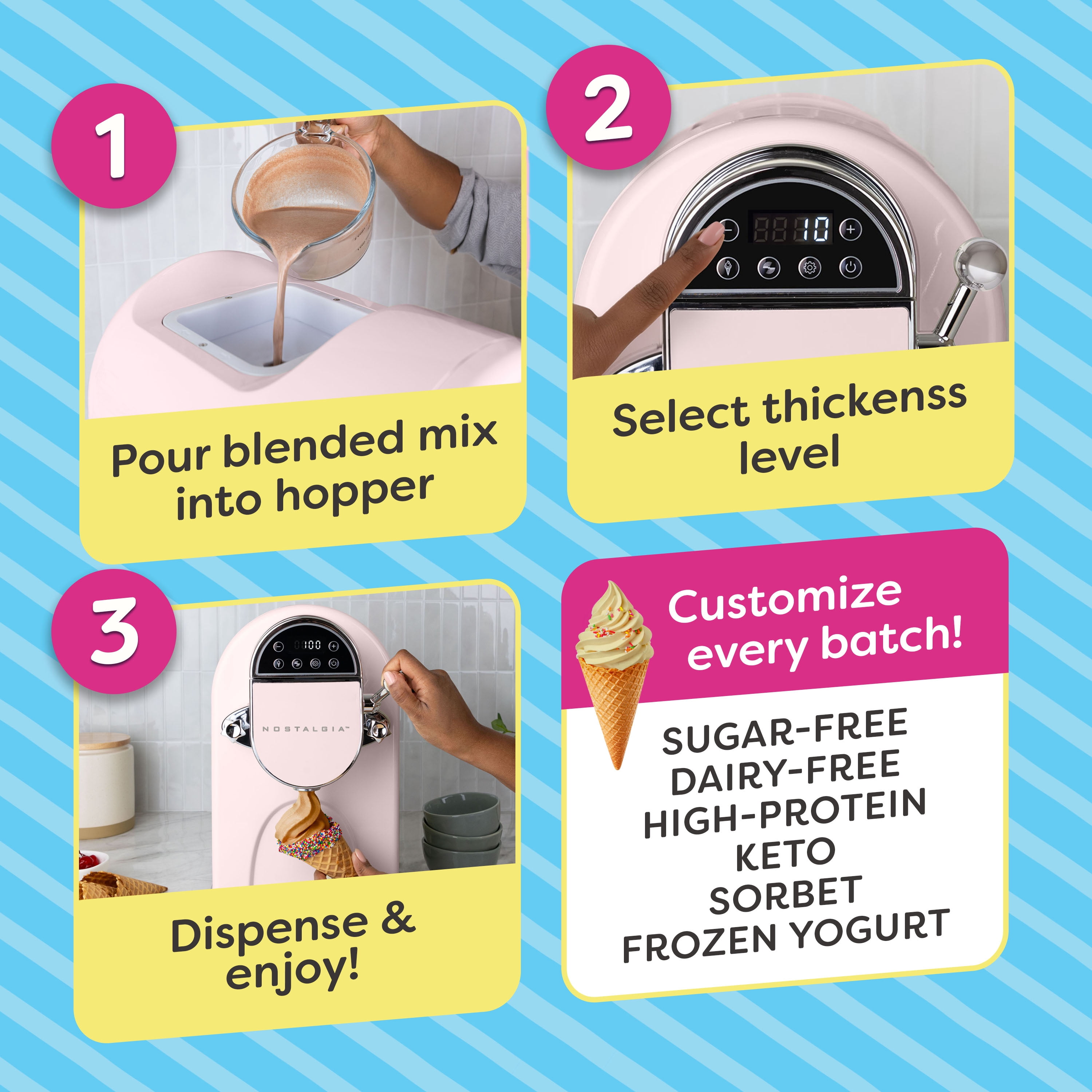 Nostalgia Professional 1.25 Qt Soft Serve Ice Cream Machine