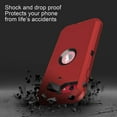 thumbnail image 5 of Petocase for iPhone SE 2022/2020 Case,Built-in Screen Protector Shockproof Dust/Drop Proof 3 in 1 Full Body Rugged Heavy Duty Durable Cover,Red/Black, 5 of 7