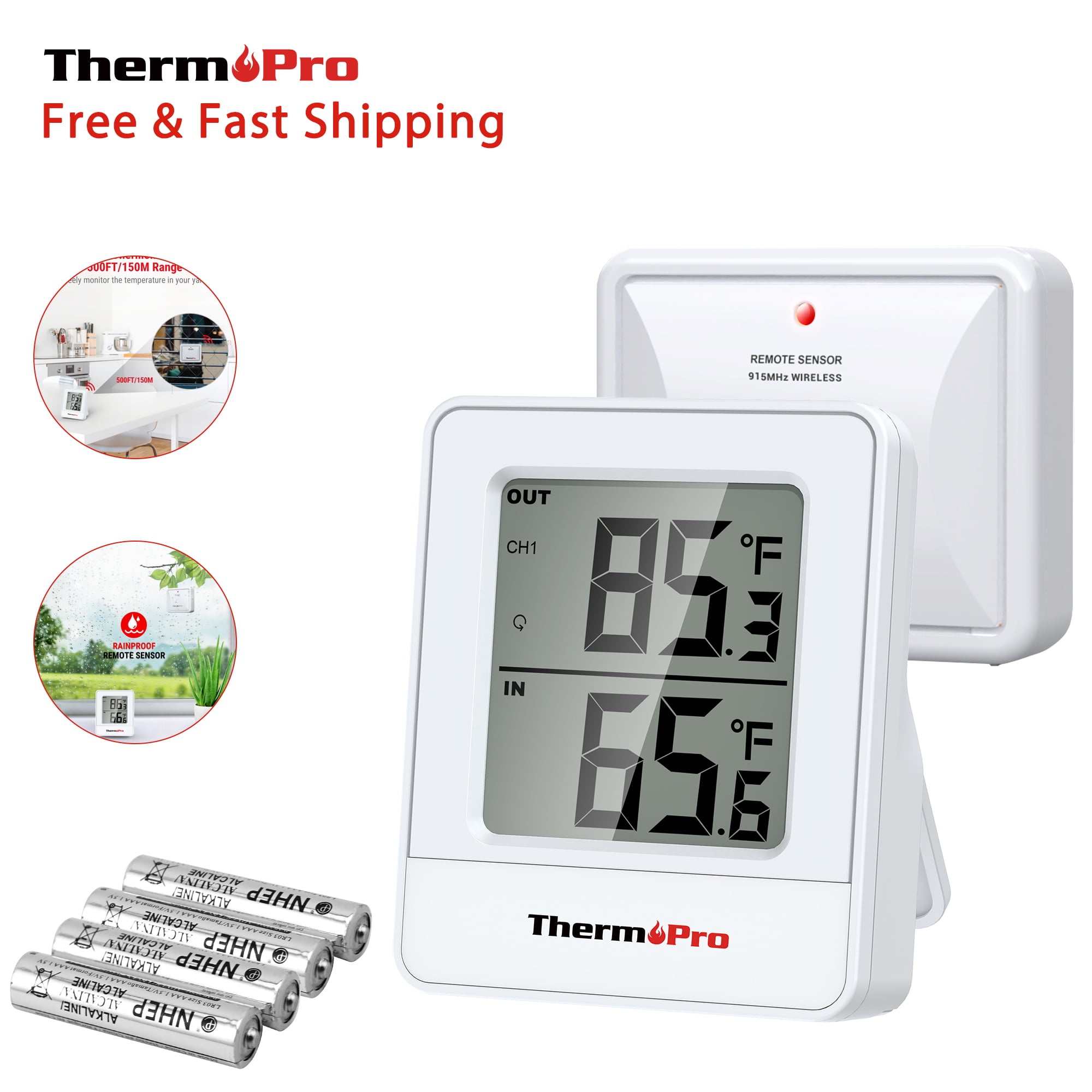 ThermoPro TP200B 150M Wireless Remote Range Weather Station Indoor Outdoor  Thermometer Monitor - AliExpress