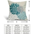 thumbnail image 6 of Teal Pillow Covers 18X18 Inch Teal Grey Gray Dahlia Flower Elegant Floral Line Outdoor DecorativeThrow Pillow Cases Farmhouse Decor for Home Couch Sofa Bed Square Linen Cushion Covers, Set of 2, 6 of 6
